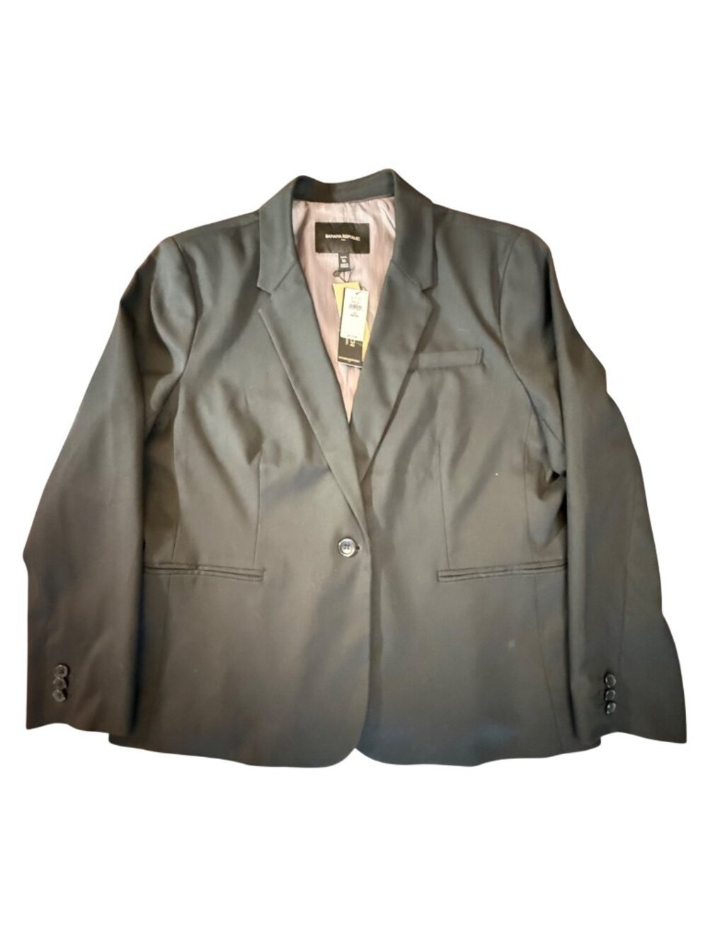 NWT Banana Republic Petite Blazer Black One Button Classic Tailored Size 16P